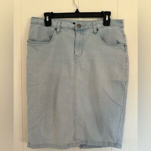 Light Blue Denim Pencil Skirt